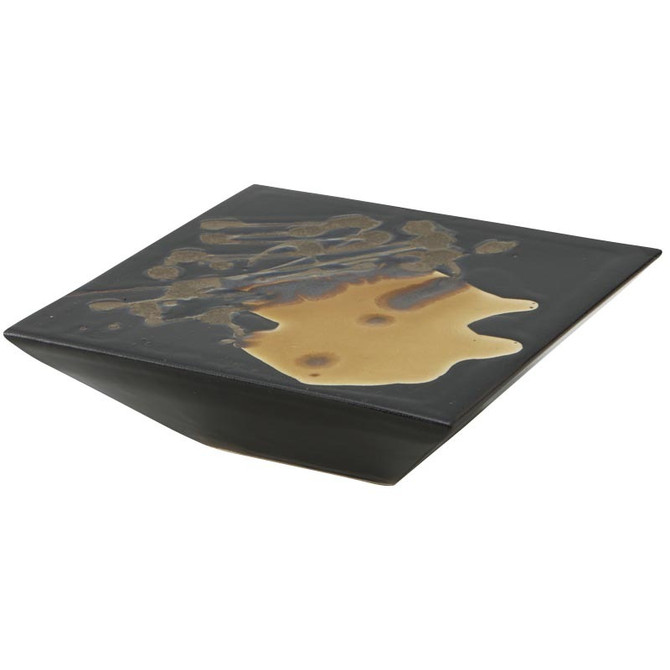 MARUKATSU Porcelain "KU-U" Platform Plate, black