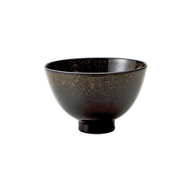 MARUKATSU Porcelain "TEN-KUU" Starry Sky Rice Bowl, Black Large