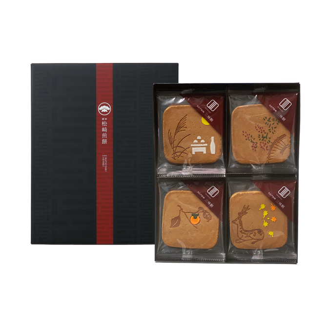 Hand-painted Sweet Senbei from Matsuzaki 'Kawarasenbei', 4 Seasons