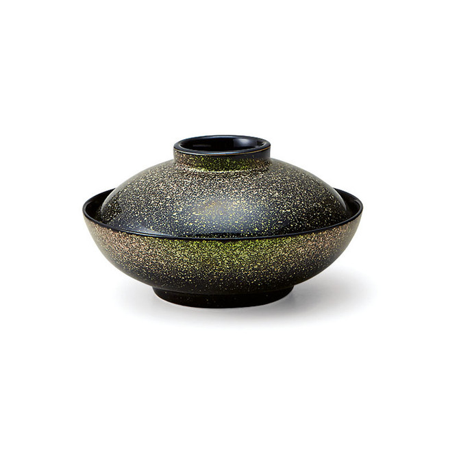 MARUKATSU Porcelain "GINGA", Muko-zuke with lid Green