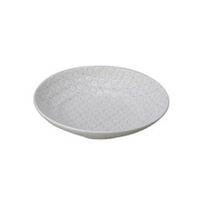 Porcelain Deep Plate Ideal for Noodles ICHIZO With Traditional Hemp Pattern