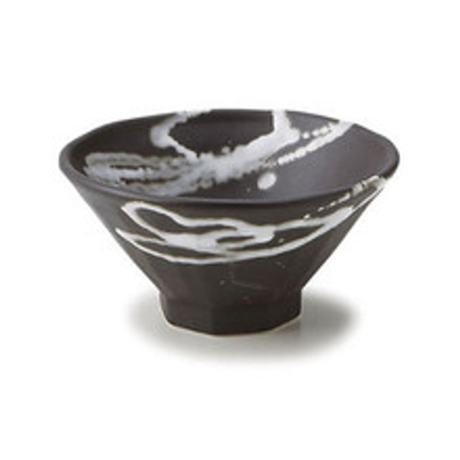 MARUKATSU Porcelain Deep Rice Bowl TENGU Black Small