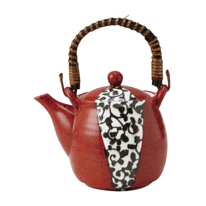 MARUKATSU Porcelain "IROHA" Colorful Teapot, red