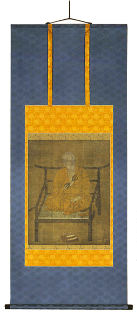 BENRIDO COLLOTYPE Hanging Scroll Buddhist "K??b?? Daishi"