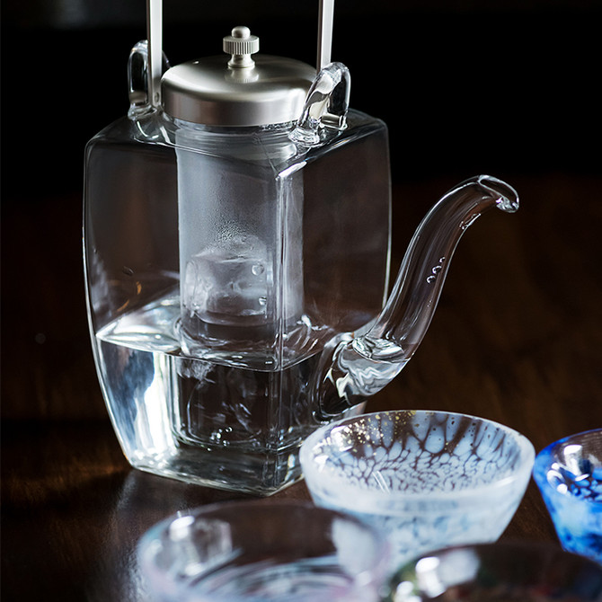 Glass Pitcher for Hot And Cold Drinks, "CHIRORI" SET (Tall) Pitcher + Glasses