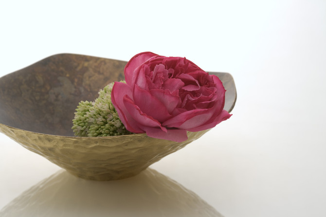 ORII Crafts Decorative Brass Flower Bowl