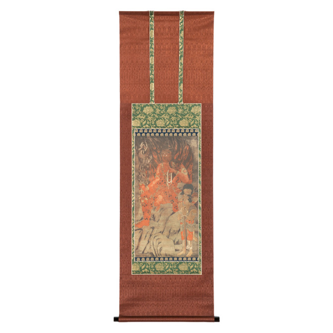 BENRIDO COLLOTYPE Hanging Scroll Buddhist "Aka-Fud??"