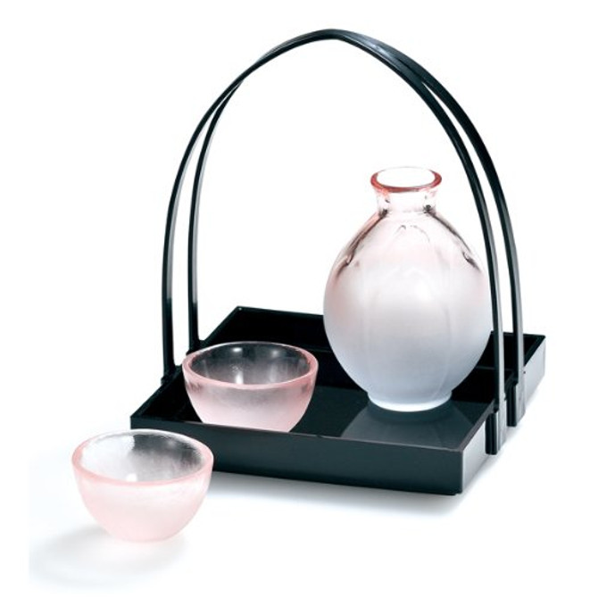 Sakura Petal Glass Sake GIFT SET "HANAHONOKA", pitcher + 2 cups