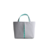 KOSHO ougi pleats Canvas Tote Bag YS, Grey/Emerald Green