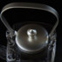 Mini Glass Pitcher for Tea and Sake, "CHIRORI" Silver lid