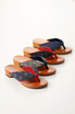 "Monogatari" Unisex Geta, Red & Blue Hemp Leaves (NT-11)