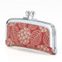 INDENYA Hanko Stamp Case 4303 with a Hortensia Pattern, White on Red