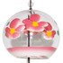 SHINOHARA Handmade Edofurin Glass Wind Chime with Pink Flower paintings