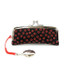 INDENYA Hanko Stamp Case 4303 with a Small Sakura Pattern, Red on Black