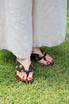 "hitete" heeled Geta, Colored Tea Tie-dyed Collaboration Design (KCL-11)