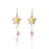 IEDA Mino Washi Handmade Paper Earrings - Campanule, Pink (long)
