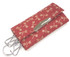 INDENYA Keycase 4702 with a Pattern of Dragonflies, White on Red