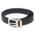 INDENYA Deer Leather Belt 4001 with Tiles pattern, Black on Black (105cm)