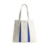 KOSHO ougi Medium Canvas Tote Bag with snap button MH-B, Ivory/Prussian Blue