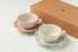 "RINKA" Porcelain Soup Cup and Saucer SET - 2 pairs in gift box