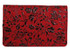 INDENYA Deer Leather Spacious Card Case 2506, Arabesque Flower Black on Red