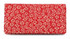 INDENYA Deer Leather Extra Large Card Holder 2529, Ume Flowers White on Red