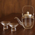 Glass Pitcher for Hot And Cold Drinks, "CHIRORI", Silver (square) SET + Sake Glasses