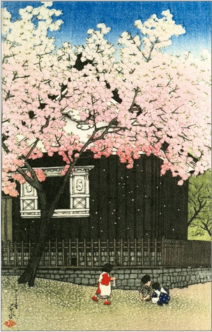 Art Print Postcard SPRING ON THE MOUNTAIN by Kawase Hasui