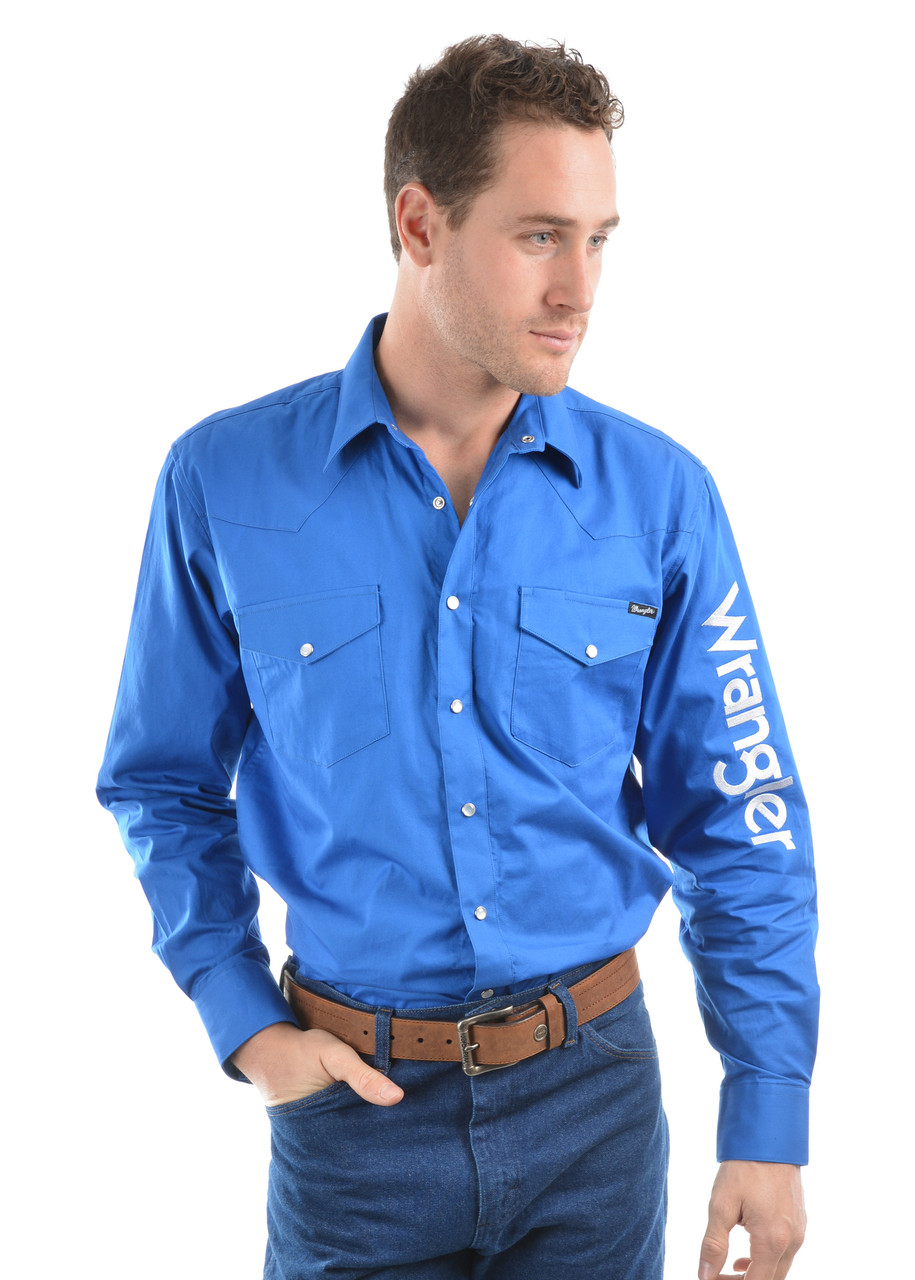 Wrangler Mens Logo Rodeo Drill Shirt | Kimberley Country Department Store
