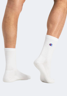Champion Men's Crew Clear Socks 3Pack - White/Multi