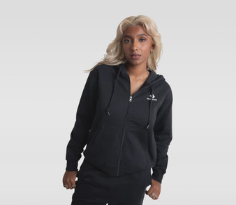 ON SALE Converse Women's Star Chevron Core FZ Hoody - Black