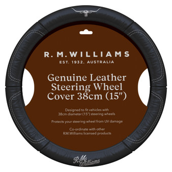R.M. Williams Leather Steering Wheel Cover- 15"