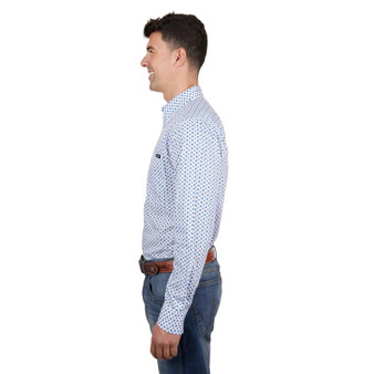 Wrangler Men's Nick L/S Shirt Royal/Orange