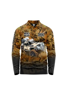 Mad Keen Mens Built for The Bush Fishing Polo - Brown/Camo/Multi