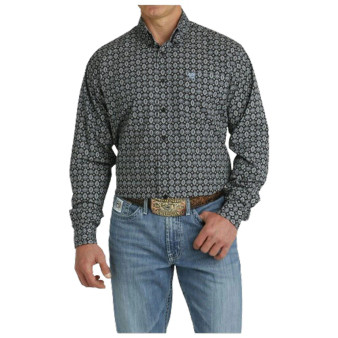 Cinch Men's "Black & White  Patterned" LS Shirt (MTW1105760)