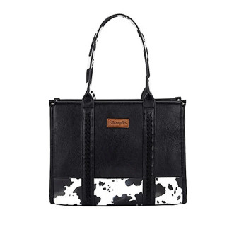 Wrangler Women's Cow Print Tote Bag - Black