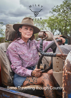 Milky Water Unisex L/S Western Button  Shirt -  Desert Sand Travelling