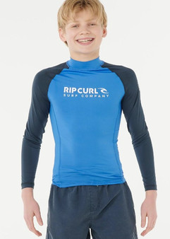 Rip Curl Boy Shock UPF L/S Rash - Blue Gum