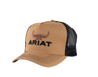 Ariat Bull Horn Trucker Cap Black/ Khaki