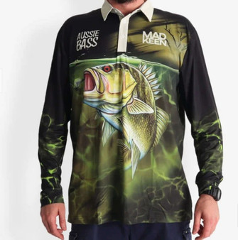 Mad Keen Men's Aussie Bass Polo Fishing Shirt - Green