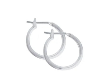 JUST HOOPS-MINI 10mm PLAIN HOOP RHODIUM