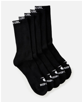 Rip Curl Men's 5pk Crew Socks 1SZ - Black