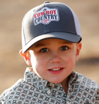 Cinch Boys Cowboy Country Trucker Cap  - Grey White