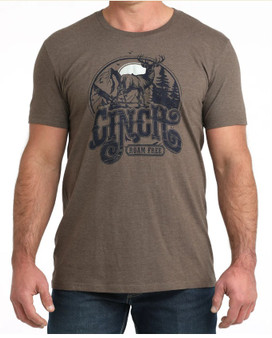 Cinch Men's Graphic Deer Short Sleeve Tee - Brown