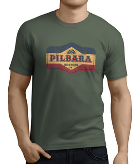 Pilbara Western Men's Oil Can T-shirt  -  Light Olive