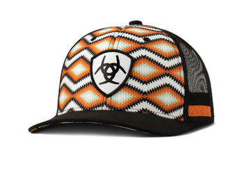 Ariat Women's Shield Southwest Mesh Snap Back Cap - Orange