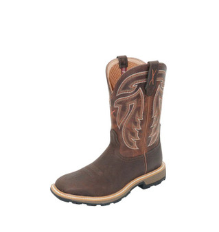 Twisted X Mens 11" Ultralite Work Boot - Chocolate/ Burnt Brown