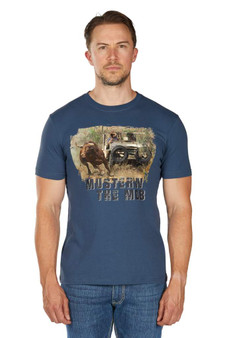 Bullzye Mens Muster Short Sleeve Tee - Blue Steel