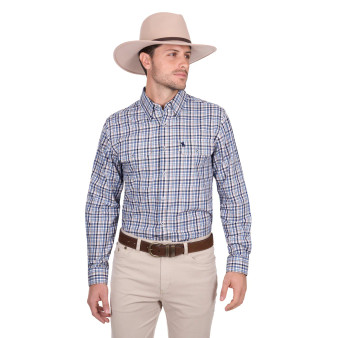 Thomas Cook Men's Patrick 2 PKT LS Shirt - Blue/ Tan