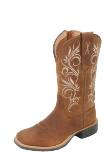 Twisted X Womens 11" Tech X2 Zip Boot - Oiled Brown/Brown